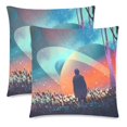 thumbnail image 1 of BOSDECO Man Standing Pillow Covers Pillow Cases Two Sides Printing 18x18 inches ,Set of 2, 1 of 2