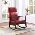 thumbnail image 2 of ACME Raina Chaise à Bascule en Similicuir Rouge et Espresso, 2 of 7