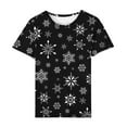 thumbnail image 5 of Lolmot Short Sleeve Shirts for Women Casual Crew Neck Christmas Graphic Print Tee Plus Size Loose Fit Blouse Summer Pullover Tops, 5 of 5