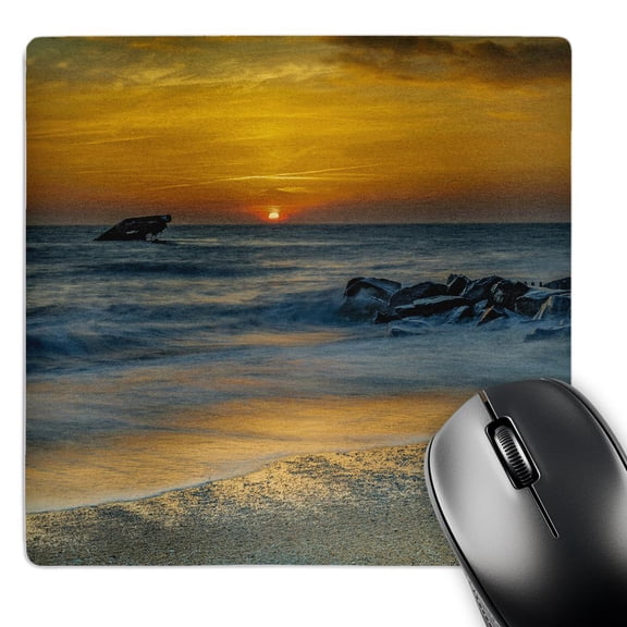 3dRose, USA, New Jersey, Cape May Nat. Seashore. Sunrise on ocean shore., MousePad