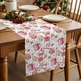 thumbnail image 2 of Burlap Table Runner 72 Inches Long,Watercolor Christmas Candy Cane Non-Slip Kitchen Table Runners for Dining Room Everyday Use Party Table Decorations Pink Cup, 2 of 9