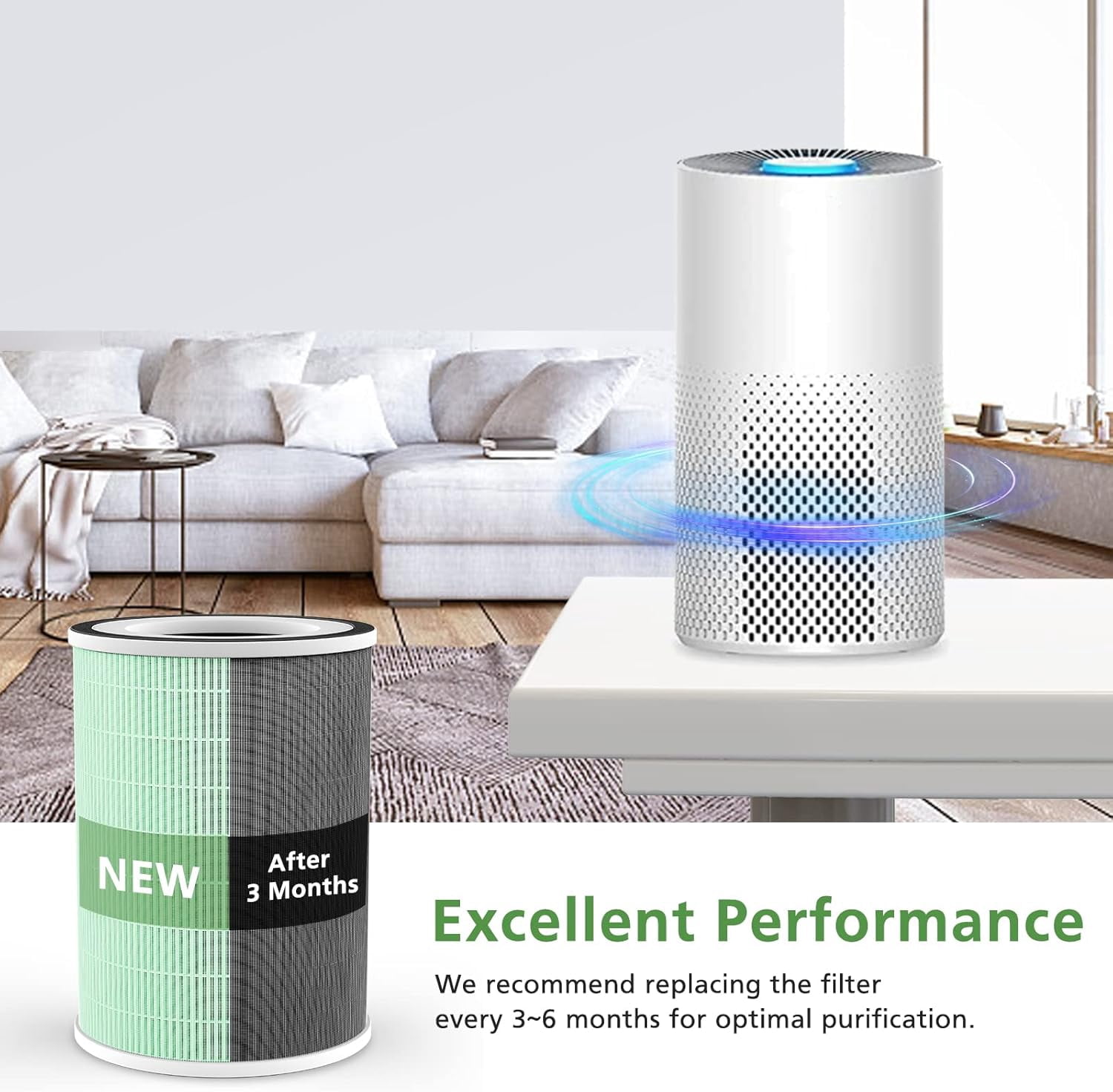2-Pack True HEPA H13 Pet Air Purifier Filters for Afloia KILO, KILO PRO, MIRO, MIRO PRO & Kalo, 360° 4-Stage Filtration, Allergy Defense, Odor Eliminator