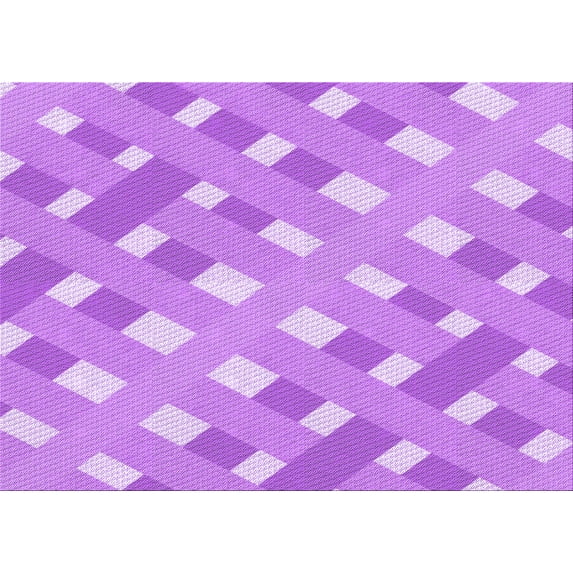 Ahgly Company Indoor Rectangle Patterned Violet Purple Area Rugs, 8' x 12'