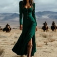 thumbnail image 2 of Zedker Dress for Women Formal Dresses Long Sleeve Fall Winter Wedding Guest Dresses for Women 2025 Elegant Classy Dress, 2 of 7