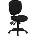 thumbnail image 2 of BizChair Mid-Back Black Fabric Multifunction Swivel Ergonomic Task Office Chair with Pillow Top Cushioning, 2 of 8