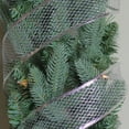 thumbnail image 3 of Northlight Silver Glittering Metallic Lattice Wired Christmas Craft Ribbon 2.5 x 10 Yards, 3 of 3