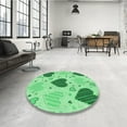 thumbnail image 4 of Ahgly Tapis Rond Lavable en Machine Intérieur Vert Jade Transitionnel, 3 Pieds Rond, 4 of 7