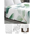 thumbnail image 5 of Twin Size Flat Sheet Only, Eucalyptus Leaves Soft Brushed Microfiber Bed Sheets, Spring Botanical Pastoral Green Hotel Quality Breathable Bedding Top Sheet, Easy Care, 66"x96", 5 of 9