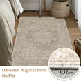 thumbnail image 5 of Boho Area Rugs for Living Room 3'x 5' Machine Washable Vintage Print Large Throw Non Slip Bedroom Rugs, Brown, 5 of 5