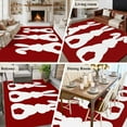 thumbnail image 6 of 5x8 Area Rugs for Living Room, Easter Bunny Non Slip Area Rugs for Kitchen Bedroom Entryway, Cute Rabbit Family Vintage Red Abstract Washable Carpet Runner Rug Floor Mats for Bedroom Home Decor, 6 of 9