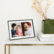 Carver Mat 10.1 Digital Picture Frame with Unlimited Storage - Gravel with White Mat