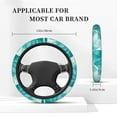 thumbnail image 3 of Fuzoiu Teal Turquoise 1 Print Elastic Stretch Steering Wheel Cover, Universal 15 Inch Automotive Steering Wheel Cover, Anti-Slip Sweat Absorption Universal Car Accessories for Women Men, 3 of 6