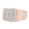 thumbnail image 2 of AFFY Father's Day Gift 3/4 Carat Round White Natural Diamond Men's Statement Anniversary Band Ring In 14k Solid Rose Gold (0.75 Cttw) Ring Size-9, 2 of 2