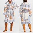 thumbnail image 5 of ZHOUCHANKIDS European Style Winter Printed Quilted Long Coat For Women Large Size Outerwear With Elegant Design White XL, 5 of 7