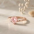 thumbnail image 3 of Rosec Jewels IGI Certified Lab Grown Pink Diamond Heart Promise Ring 1 Carat - E-VS1 Quality Fancy Pink Diamond Ring - Gift for Women, 18K Rose Gold, US 5.00, 3 of 8