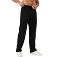 thumbnail image 2 of cfhntfmh Mens Running Pants Lightweight Straight Leg Drawstring Pants with Pockets Elastic Waisted Workout Pants (Black,3X-Large), 2 of 6