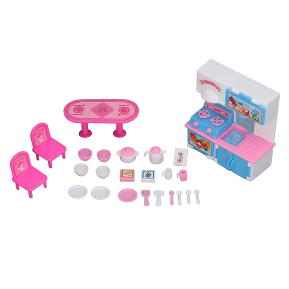 Riousery Juego de Cocina Infantil Juguete de Utensilios y Estufa para Casa de Muñecas