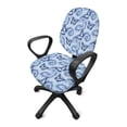 thumbnail image 2 of SCRAWLGOD Butterfly Tie-Dye Blue Elastic Computer Office Chair Cover Comfy Easy to Install Desk Chair Cover Non-Slip Stain Resistant Rotating Chair Slipcover, 2 Piece Sets, 2 of 7
