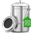 thumbnail image 1 of Utopia Kitchen Indoor Compost Bin Kitchen, Odorless Composting with Charcoal Filter, 1.3 Gallon Stainless Steel Large Composter for Countertop & Unde, 1 of 6