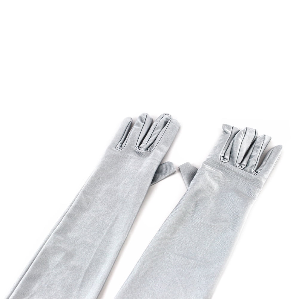 1920s’ Vintage Flapper Accessories Costumes Sliver Gloves for Opera Wedding Halloween Gatsby Theme Party Performance