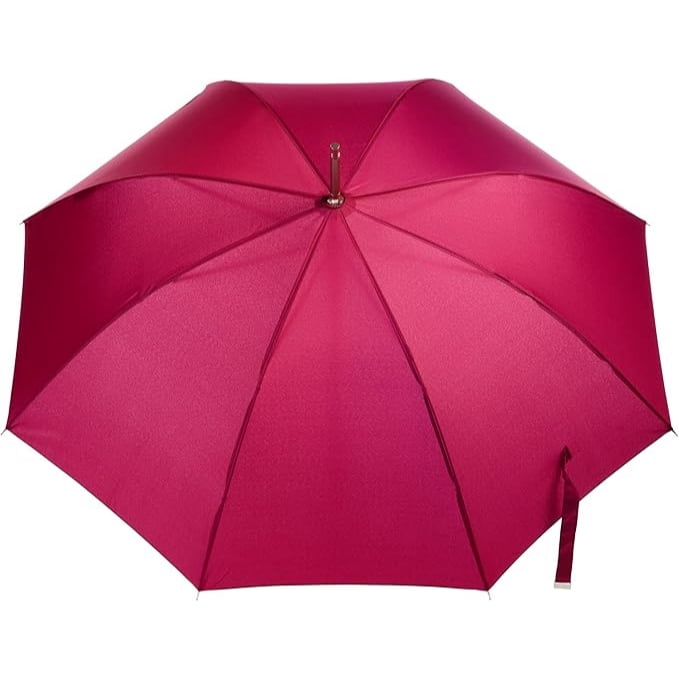 totes Large Eco Auto-Open Stick Umbrella with a Classic J Hook Curved Handle, Wild Rose, 46"