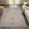 thumbnail image 2 of JERFIT 6x9 Cream Indoor Outdoor Area Rug, Polypropylene Trellis Pattern Low Pile Non-Shedding Rug, Stain-Resistant Machine Woven for Living Room Bedroom Dining, 2 of 7