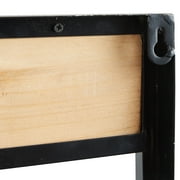 MoDRN Modern Refined Industrial Collection Metal and Wood Wall Mirror, Black and Brown