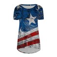 thumbnail image 4 of Lilgiuy Women Casual T-shirt Independence Day Printed Round Neck Blouse Short Sleeve Pullover Tops, 4 of 4