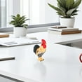 thumbnail image 6 of WEUVEB Handcrafted Yellow Wooden Rooster Figurine Decorative Animal Sculpture for Unique Home Decor, 6 of 8