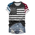thumbnail image 5 of WZXFASHION Hauts pour Femmes Mode Manches 3/4 Col Rond Chemises Décontractées Tendance Blouses Imprimées Plissées devant t-Shirts Soldes Aujourd'hui Offres T-shirt Manches Courtes pour Femmes, 5 of 5
