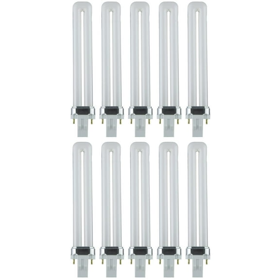 Pack of 10 Sunlite 13W PL 2PIN Single UShaped Twin Tube GX23 Plugin 3500K Neutral White