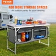 thumbnail image 3 of VEVOR Estación de cocina para camping, 3 mesas de cocina plegables de altura ajustable para exteriores con organizador de almacenamiento, configuración rápida para patio, barbacoa, picnic, glamping, v, 3 of 5