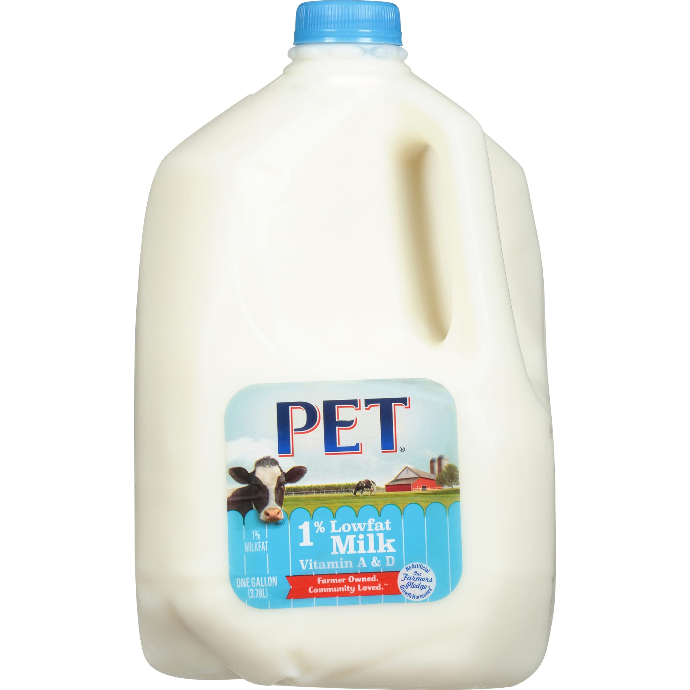 PET Dairy 1 Low Fat Milk with Vitamin A and D, Milk Gallon 1 Jug