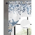 thumbnail image 2 of Blue Coastal Starfish Swag Valances for Windows, Small Curtains Drapes, Beach Nautical Shell Eucalyptus Summer Kitchen Window Curtains Over Sink Window Treatment Valance for Bedroom/Bathroom 56"x36", 2 of 5