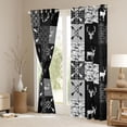 thumbnail image 3 of jejeloiu Woodland Animal Moose Black Out Curtains,Country Farmhouse Lodge Curtains Pack of 2 (42x63 Each),Gray Cmao Checkered Bedroom Curtains For Teens,Ultra Soft Home Decor, 3 of 6