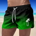 thumbnail image 1 of Summer Men's Board Shorts for Everyday Casual Leisure Travel Polyester Gradient Print Wide Fit Swim Short Pants, 1 of 3