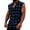 Dark blue, variant on Mens Sleeveless Flannel Shirt Casual Plaid Button Down Shirts Cowboy Tank Shirts Red M