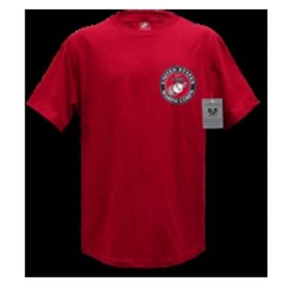 Rapid Dominance Basic Military T-Shirt, Marine Emb, Cardinal, Large