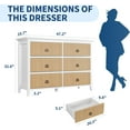 thumbnail image 2 of 6-Drawer Dresser – Modern Long Chest with Waveform Fluted Panel, Antique Design, Anti-Tipping Stability, Ideal for Storage, 2 of 9