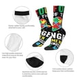 thumbnail image 4 of Lukts I Love With Autism Pattern Womens Crew Soft Moisture-wicking Socks,Moisture Control Crew Socks,Mid Calf Socks, 4 of 6