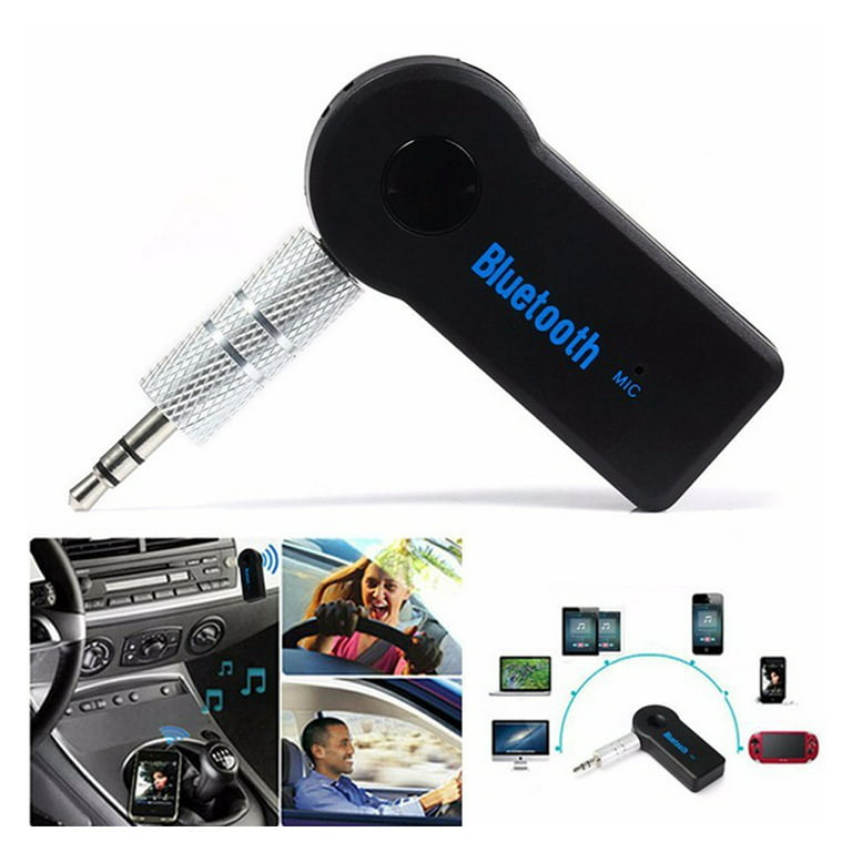 Universal 3.5mm Streaming Car A2dp Wireless Bluetooth Aux Audio Music Receiver Adapter Handsfree with Mic for Phone MP3, Black
