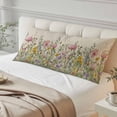 thumbnail image 4 of Spring Botanical Body Pillow Covers 20"x60", Watercolor Floral Eucalyptus Leaves Beige Soft Brushed Microfiber Breathable Throw Pillow Covers, Pillowcase with Zipper for Couch Sofa Bedroom, 4 of 9