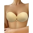 thumbnail image 3 of INSPIRE CHIC Women's Strapless Push Up Adjustable Invisible Backless Sticky Silicone Reusable Adhesive Bras S Beige Round Cup, 3 of 5