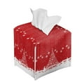 thumbnail image 6 of ZIABUTLE Christmas Tree Tissue Boxes Covers Square Snowflakes Leather Tissue Holders for Decoration Lightweight Tissue Box Cover Case Easy to Clean Paper Towel Box Cover, 6 of 7