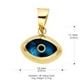 thumbnail image 3 of 14K Yellow Gold Blue Evil Eye Charm Pendant with 1.9mm Figaro 3+1 Chain Necklace - 22", 3 of 6