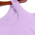 thumbnail image 7 of Miorin Women Square Neck Seamless Undershirt Tank Tops with Built-in Padded Bra, Wide Strap Long Slim Fit Layering Cami for Daily Casual Outfits, Purple L, 7 of 7