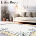 thumbnail image 2 of ODIKA 5'x7' Machine Washable Non-Slip Area Rug, Ethereal Lattice Botanical Vine Interwoven Mystical Labyrinth High Traffic Rug with Pad, Beige, 524910, 2 of 8