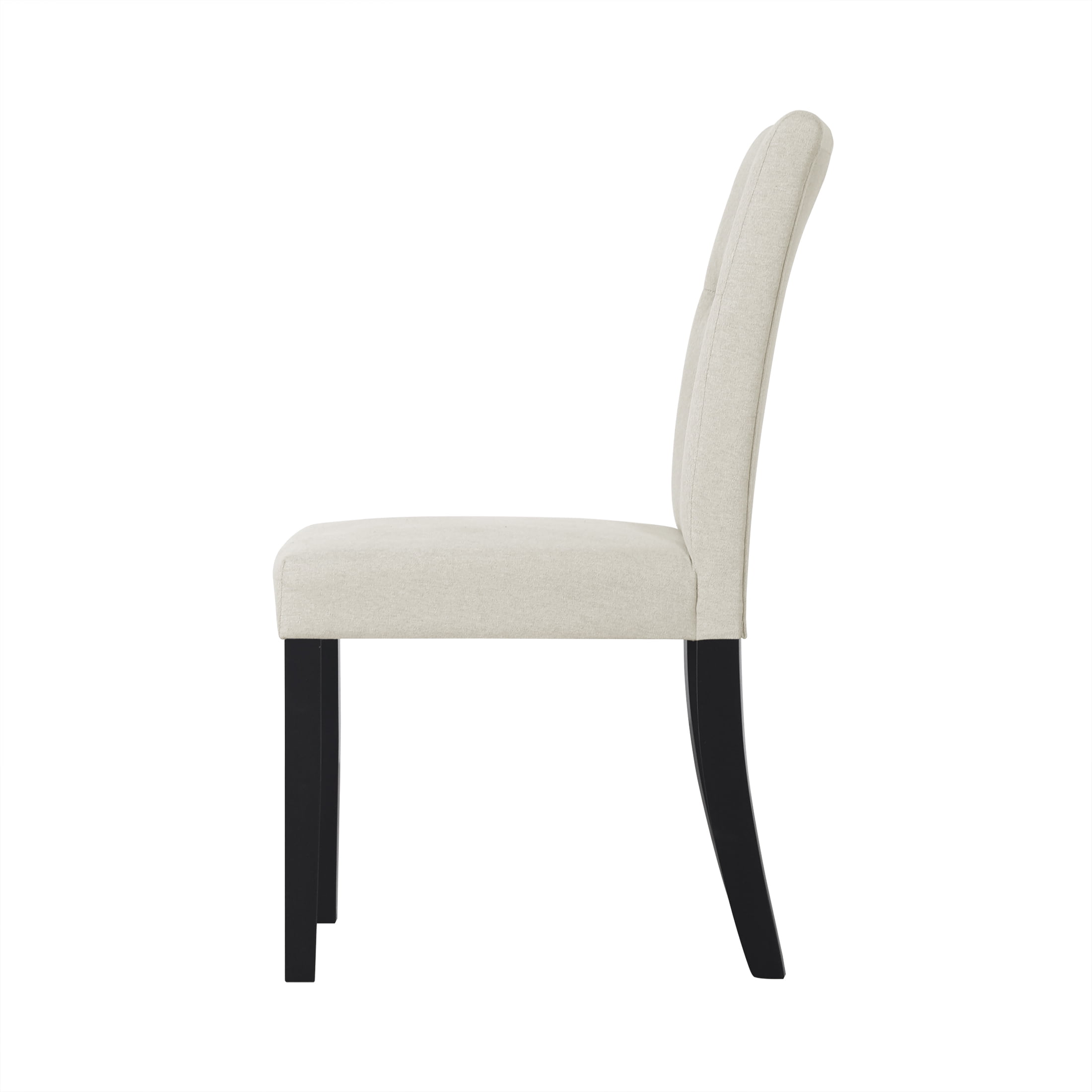 Castle Place Modern Wooden Upholstered Linen Dining Chairs, Beige, Set of 2