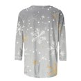 thumbnail image 5 of Bcresic Xmas Snowflake 3/4 Sleeve Shirts for Christmas Womens Casual Crewneck Tunic Tops Classic Basic Tees Cute Christmas Printed T-Shirts Loose Comfy Blouse Pullover Top,01C_Gray,Large, 5 of 5