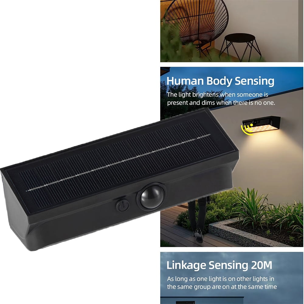 Solar Powered Outdoor Wall Light with Motion Sensor, Waterproof LED Wall Lamp Moonlight Body Induction for Patio Garden Balcony